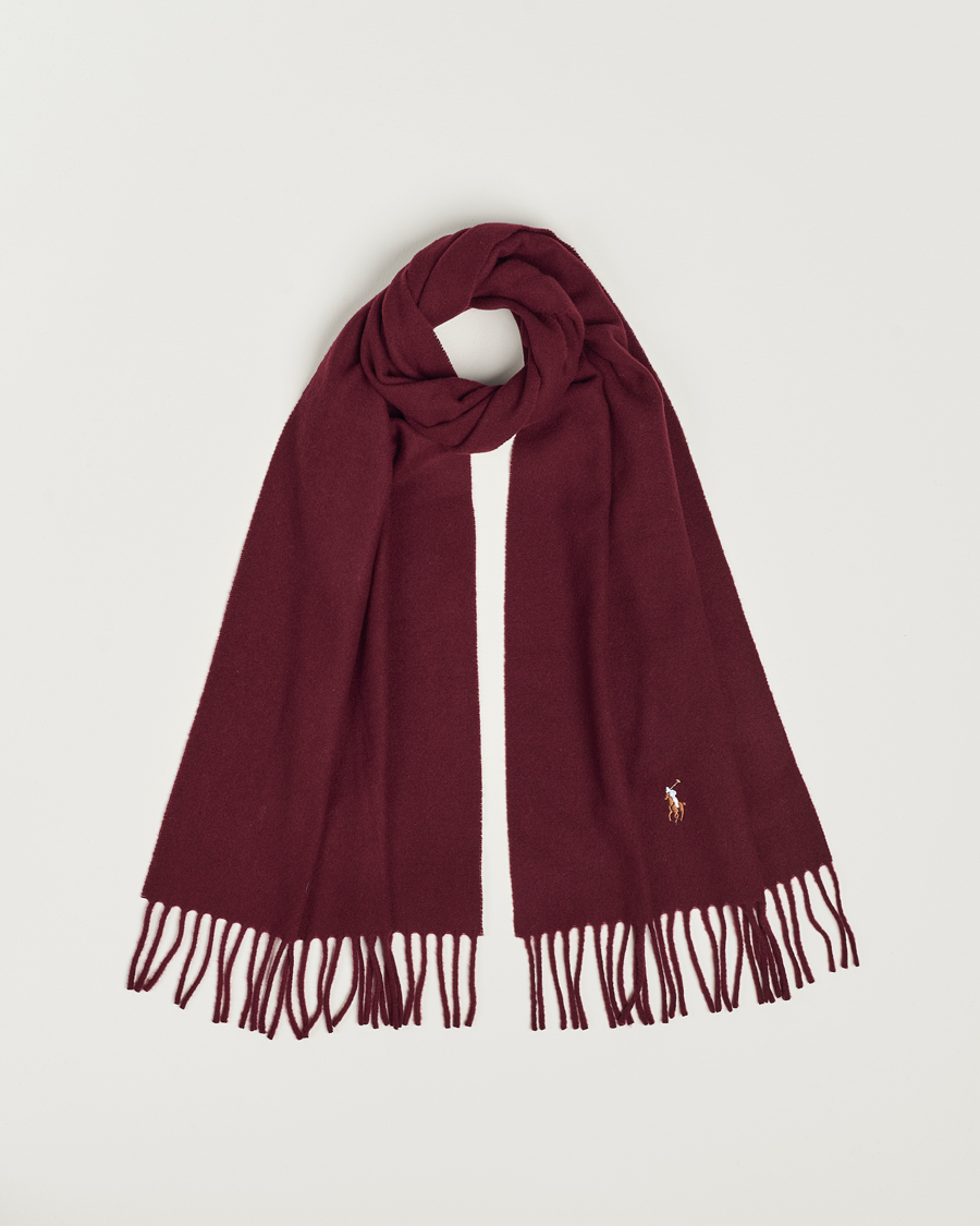 Hombres | Polo Ralph Lauren Signature Wool Scarf Harvard Wine | Polo Ralph Lauren | Signature Wool Scarf Harvard Wine