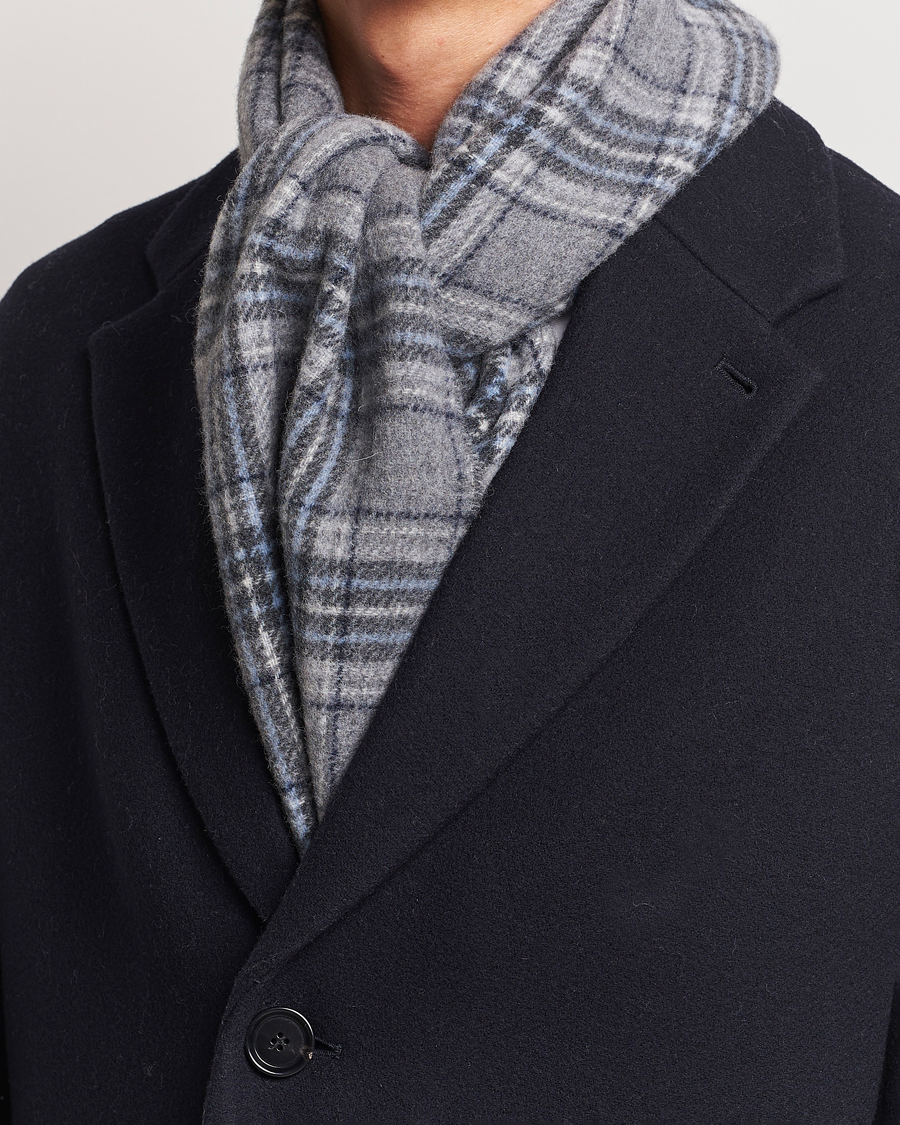 Hombres | Polo Ralph Lauren Wool Checked Scarf Grey | Polo Ralph Lauren | Wool Checked Scarf Grey