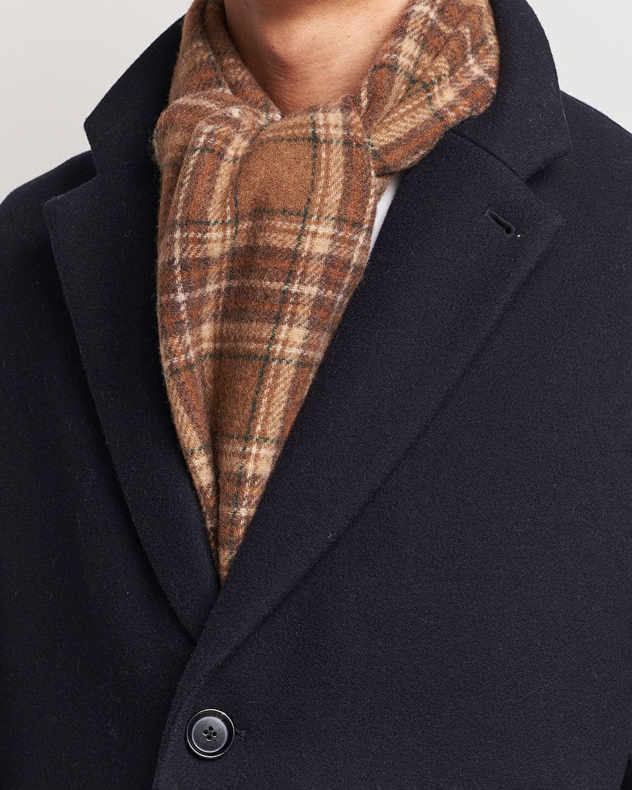 Hombres | Polo Ralph Lauren Wool Checked Scarf Camel/Brown | Polo Ralph Lauren | Wool Checked Scarf Camel/Brown