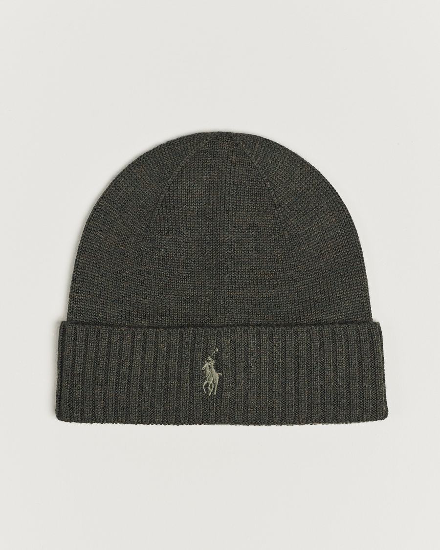 Hombres | Polo Ralph Lauren Merino Wool Beanie Olive Heather | Polo Ralph Lauren | Merino Wool Beanie Olive Heather