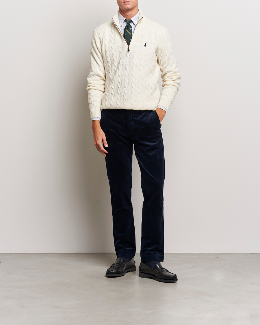 Hombres | Jerséis y prendas de punto | Polo Ralph Lauren | Wool/Cashmere Cable Half Zip Andover Cream