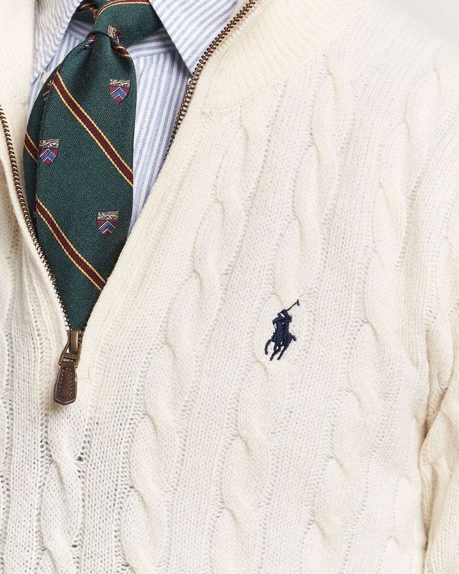 Hombres | Jerséis y prendas de punto | Polo Ralph Lauren | Wool/Cashmere Cable Half Zip Andover Cream