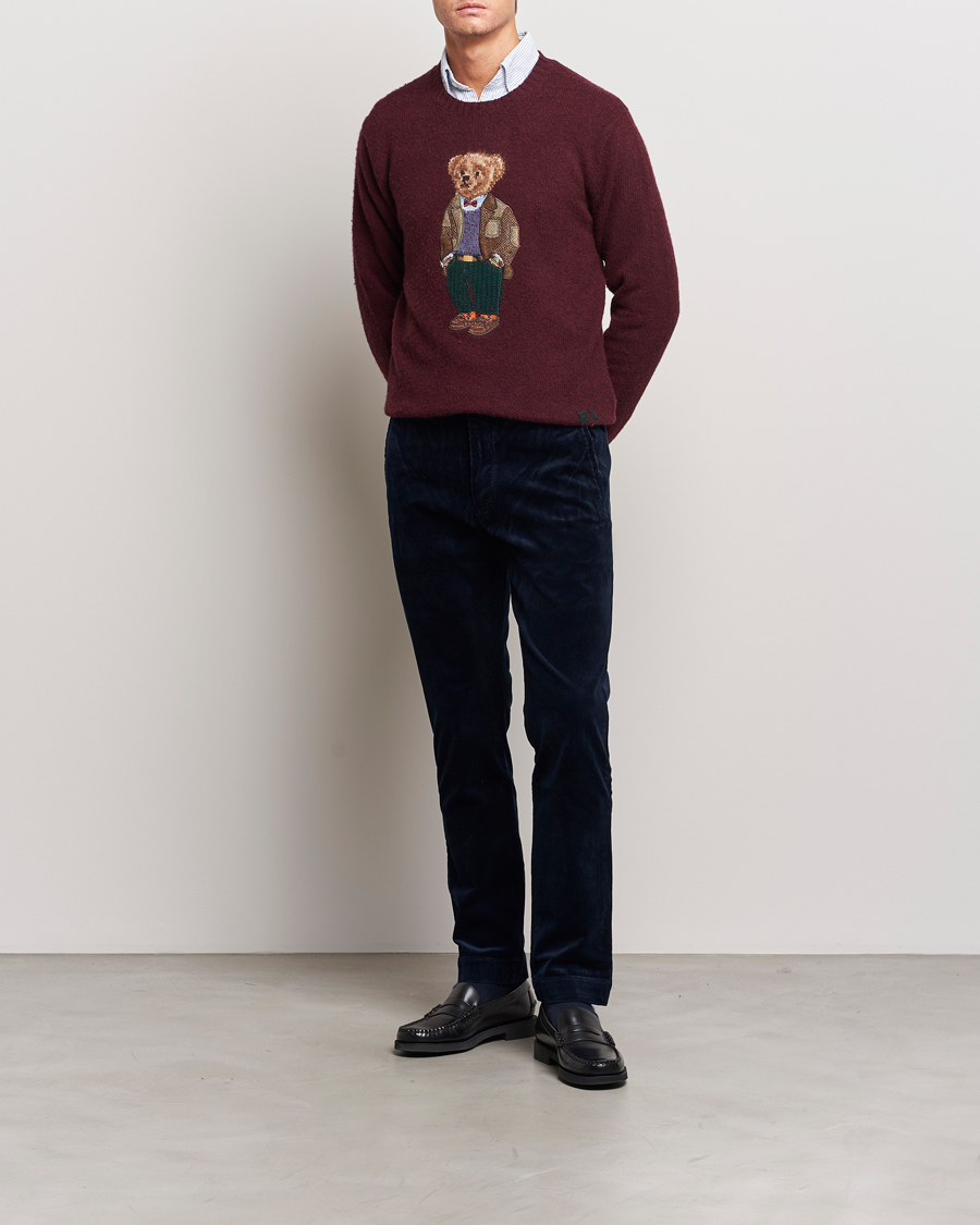 Hombres | Jerséis y prendas de punto | Polo Ralph Lauren | Wool/Cashmere Knitted Bear Sweater Aged Wine Heather