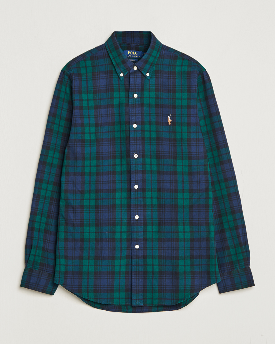 Hombres | Camisas | Polo Ralph Lauren | Custom Fit Checked Shirt Navy/Green