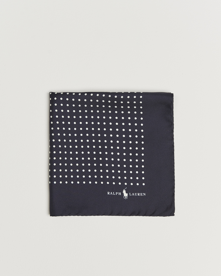 Hombres |  | Polo Ralph Lauren | Silk Dot Pocket Square Navy/White