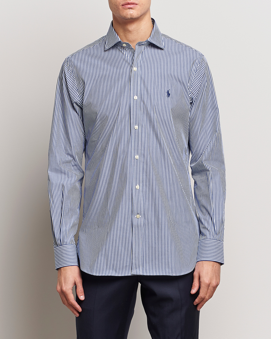 Hombres | Camisas | Polo Ralph Lauren | Poplin Striped Dress Shirt Royal/White