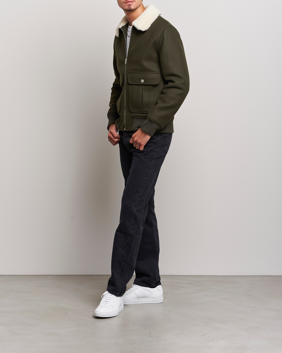 Hombres | Abrigos y chaquetas | A.P.C. | Ben Shearling Bomber Jacket Dark Green
