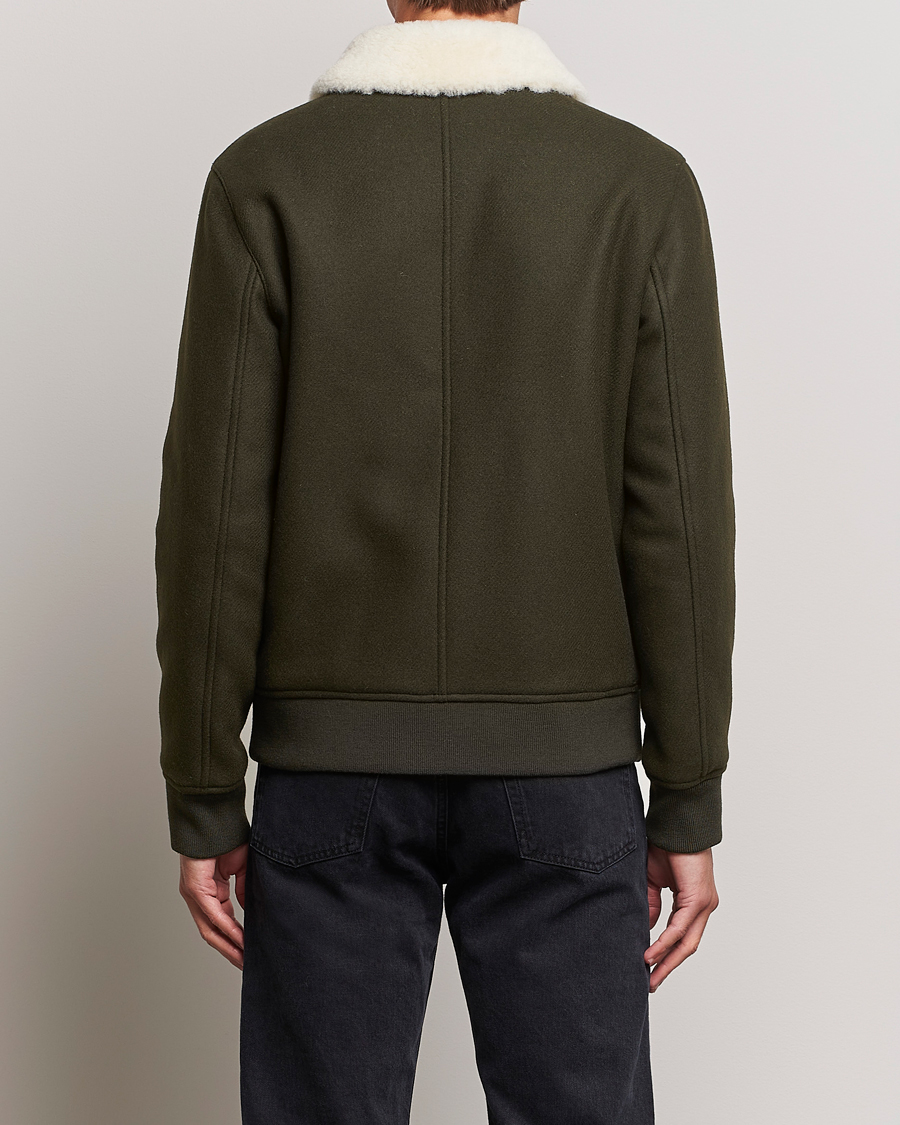 Hombres | Abrigos y chaquetas | A.P.C. | Ben Shearling Bomber Jacket Dark Green