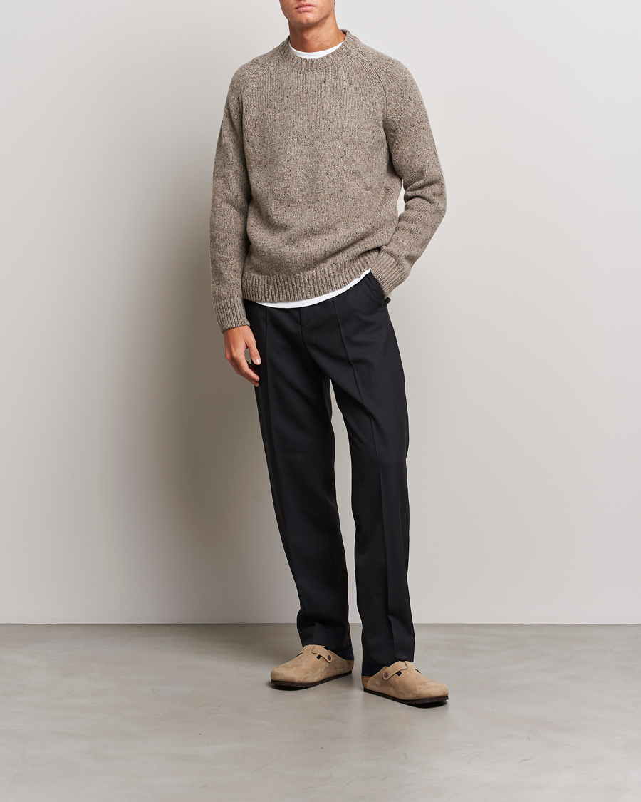Hombres | Jerséis y prendas de punto | A.P.C. | Harris Wool Knitted Crew Neck Sweater Taupe