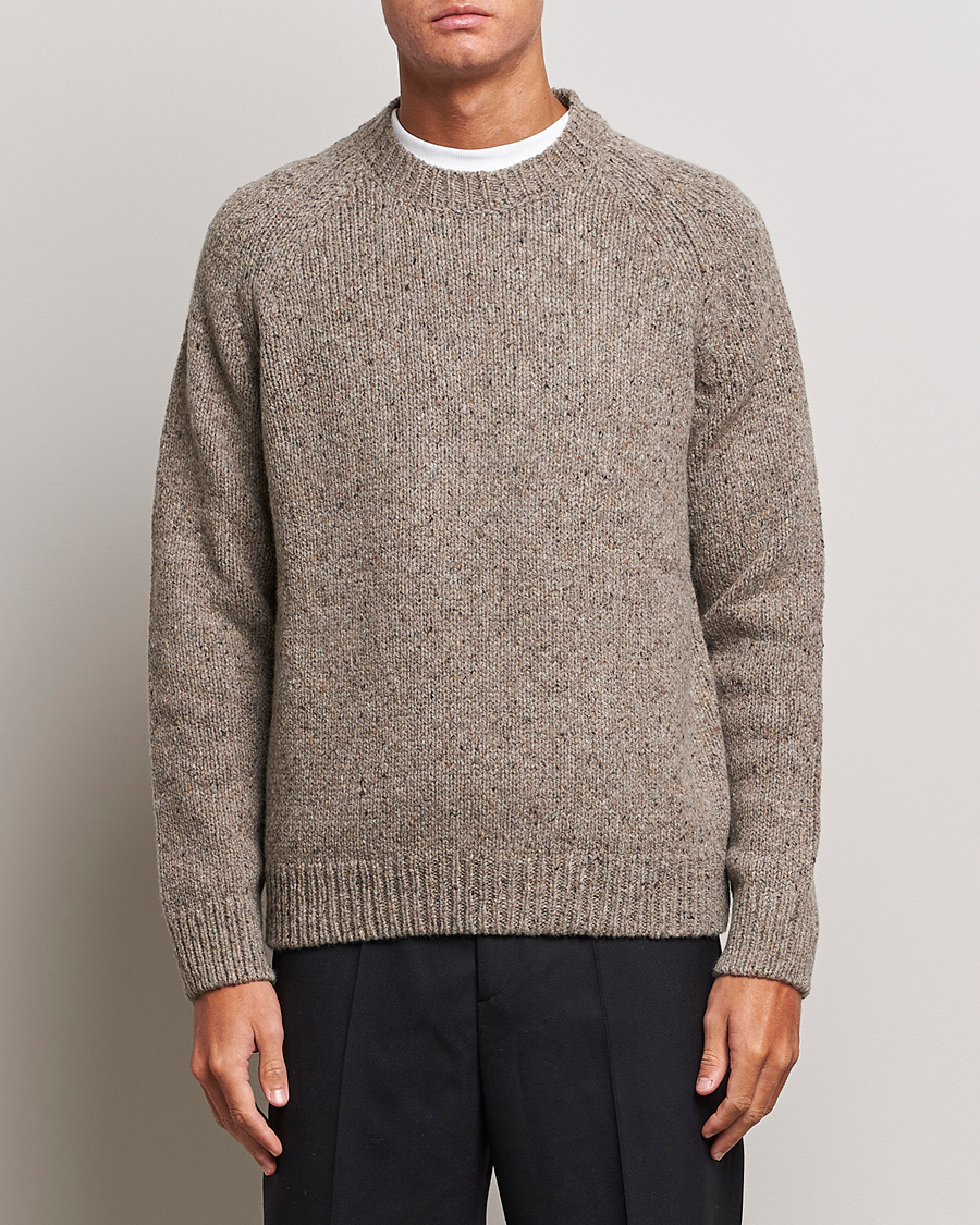 Hombres | Jerséis y prendas de punto | A.P.C. | Harris Wool Knitted Crew Neck Sweater Taupe