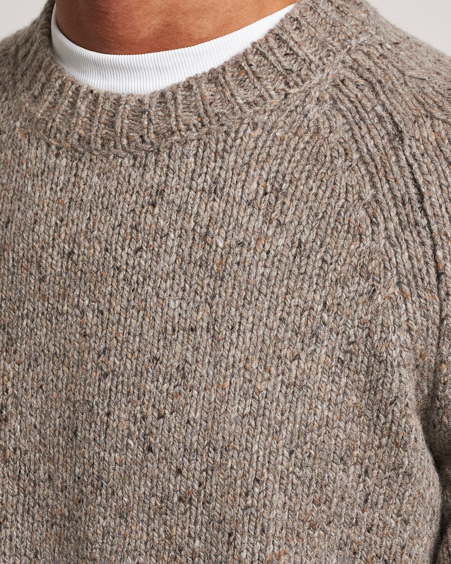 Hombres | Jerséis y prendas de punto | A.P.C. | Harris Wool Knitted Crew Neck Sweater Taupe