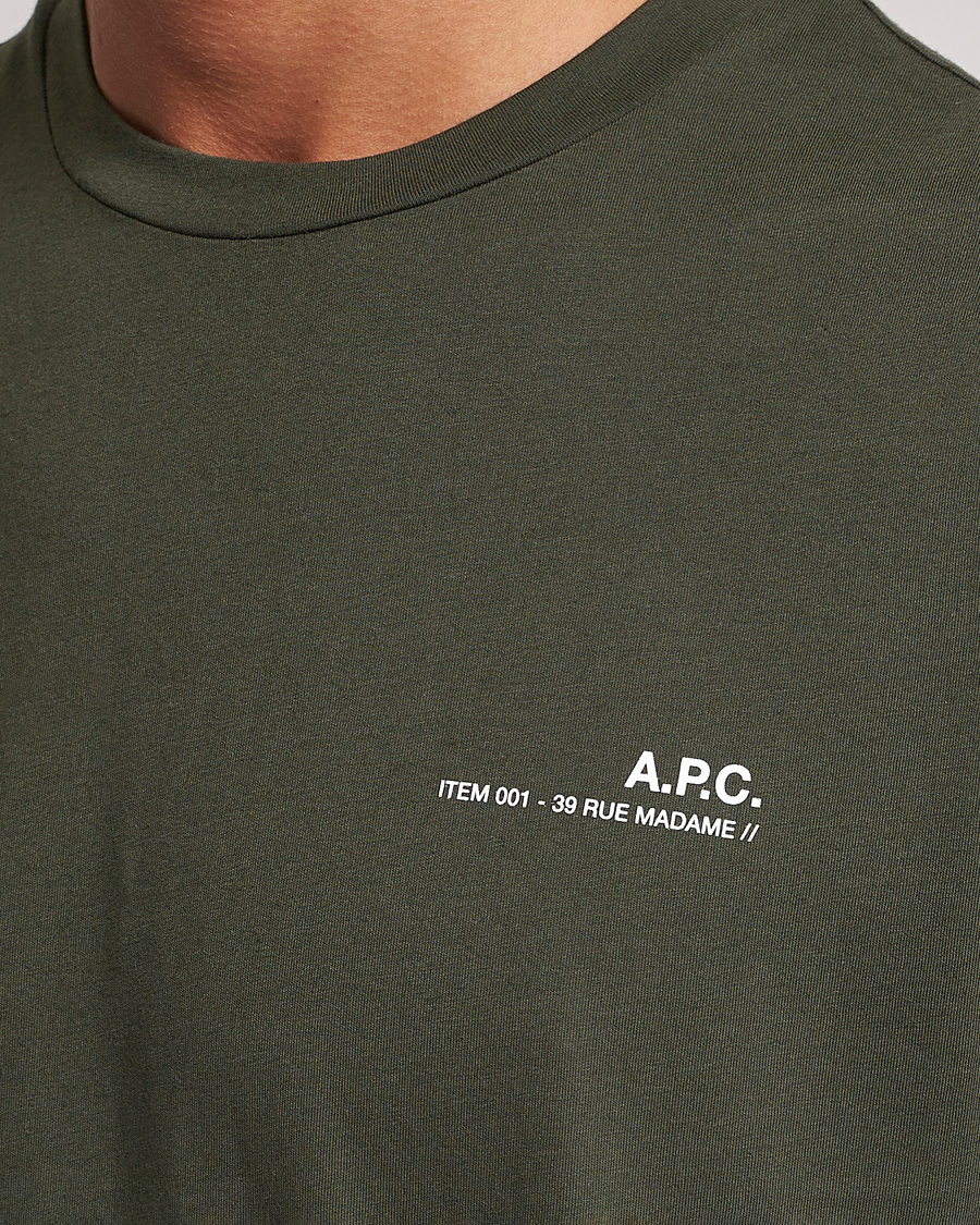 Hombres | Camisetas | A.P.C. | Item Short Sleeve T-Shirt Kaki