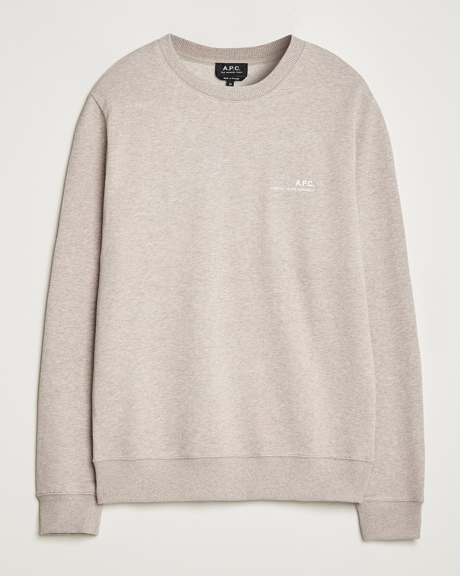 Hombres | Jerséis y prendas de punto | A.P.C. | Item Crew Neck Sweatshirt Beige Chine