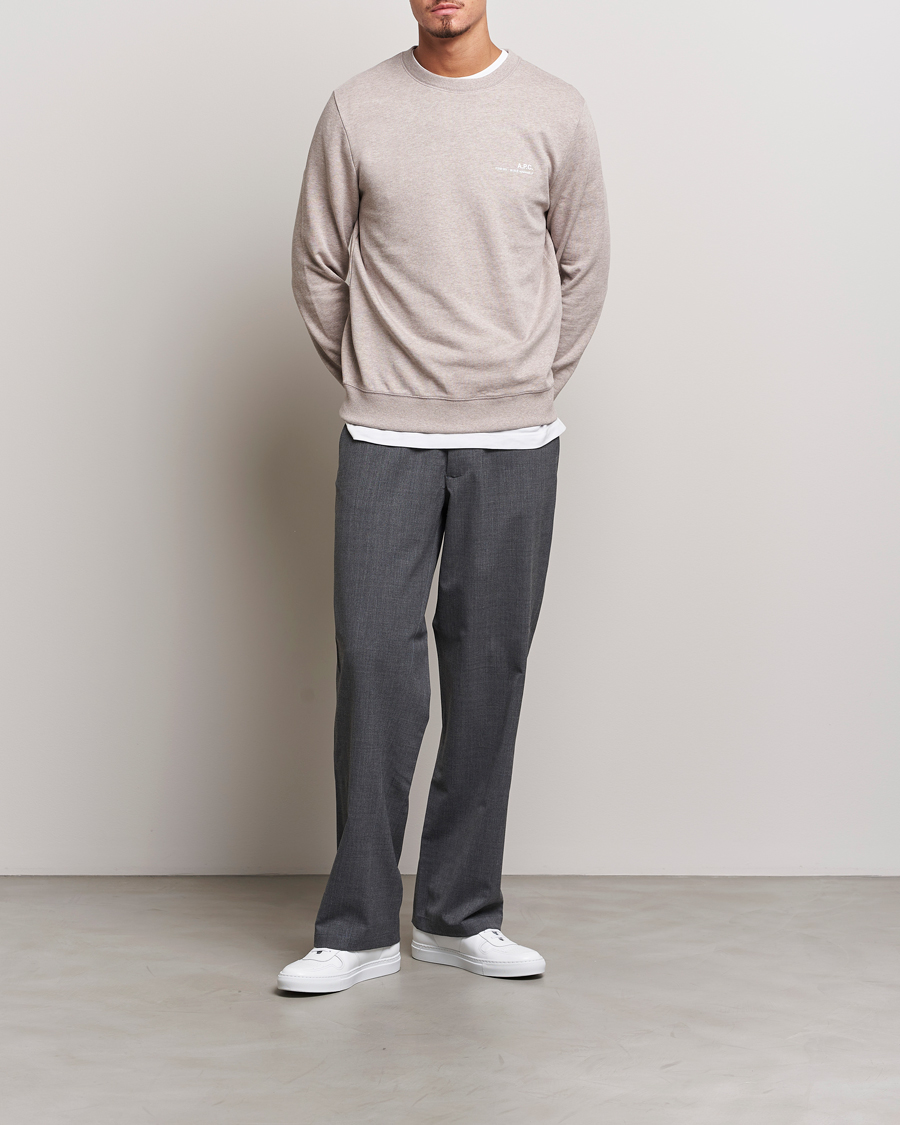 Hombres | Jerséis y prendas de punto | A.P.C. | Item Crew Neck Sweatshirt Beige Chine