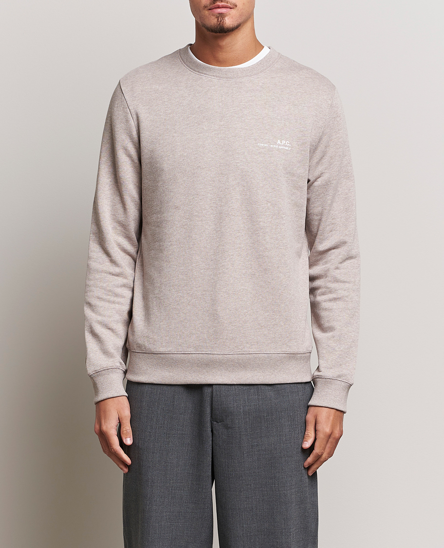 Hombres | Jerséis y prendas de punto | A.P.C. | Item Crew Neck Sweatshirt Beige Chine