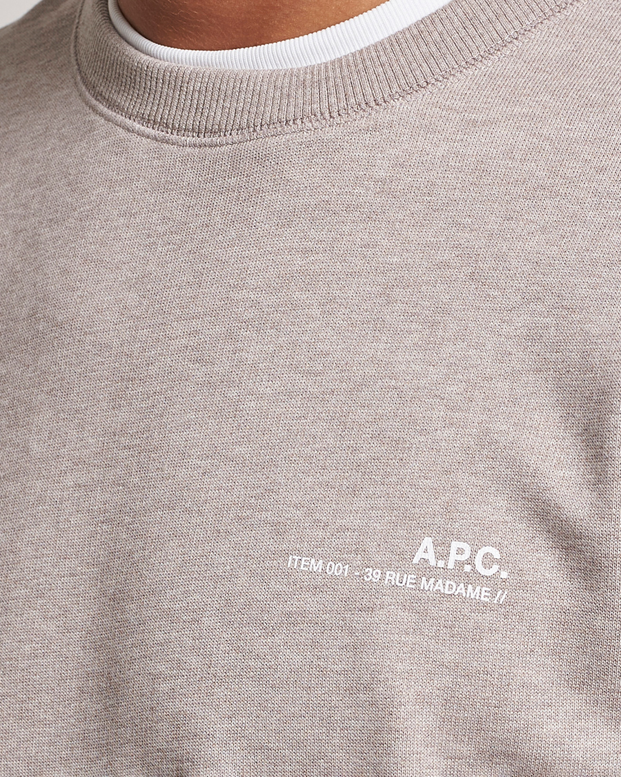 Hombres | Jerséis y prendas de punto | A.P.C. | Item Crew Neck Sweatshirt Beige Chine