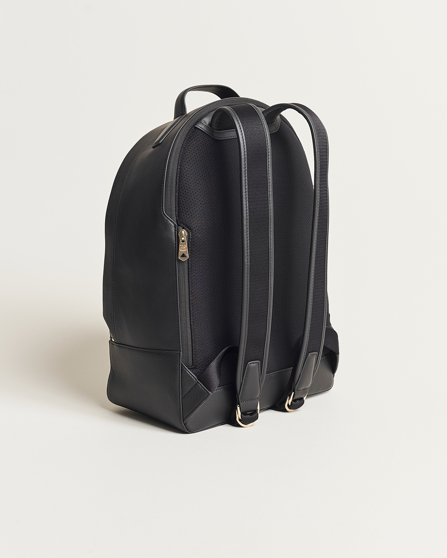 Hombres |  | Paul Smith | Leather Stripe Backpack Black