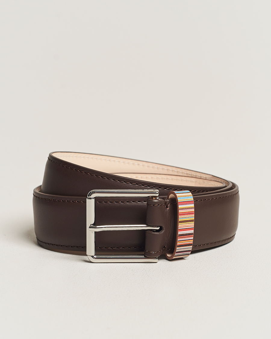 Hombres | Paul Smith Leather Stripe Belt Brown | Paul Smith | Leather Stripe Belt Brown