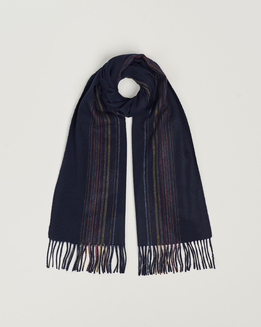 Hombres | Paul Smith Lambswool/Cashmere Signature Scarf Navy | Paul Smith | Lambswool/Cashmere Signature Scarf Navy