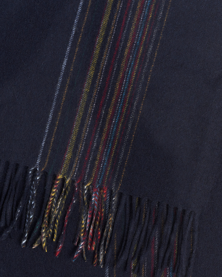 Hombres | Paul Smith Lambswool/Cashmere Signature Scarf Navy | Paul Smith | Lambswool/Cashmere Signature Scarf Navy