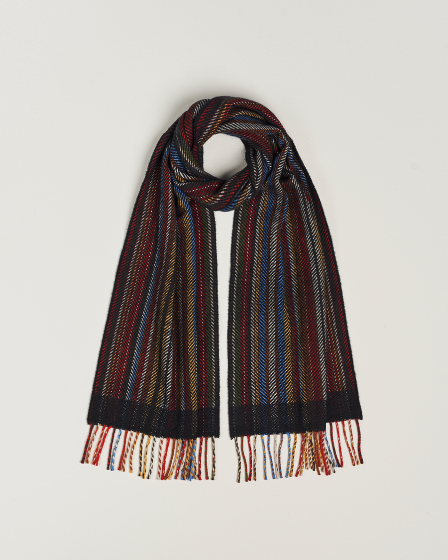 Hombres | Paul Smith Wool/Cashmere Stripe Herringbone Scarf Multi | Paul Smith | Wool/Cashmere Stripe Herringbone Scarf Multi