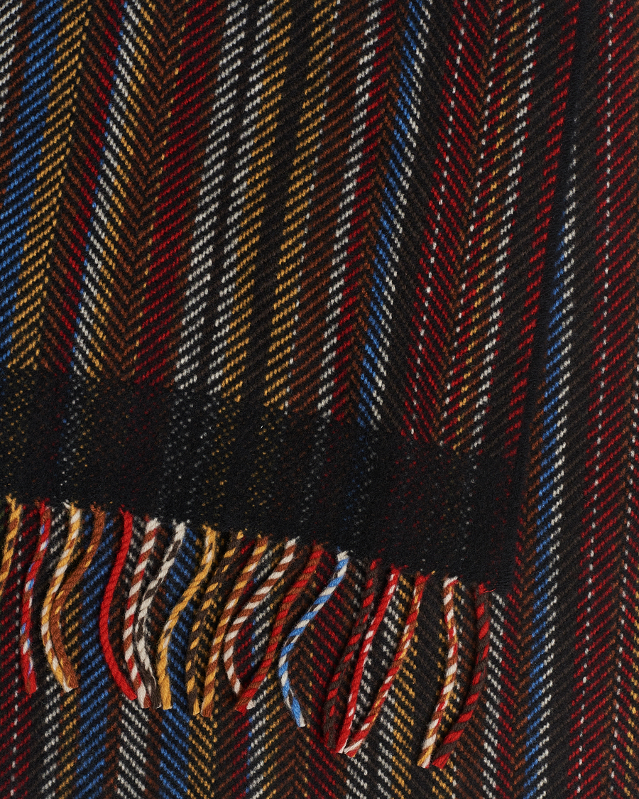 Hombres | Paul Smith Wool/Cashmere Stripe Herringbone Scarf Multi | Paul Smith | Wool/Cashmere Stripe Herringbone Scarf Multi