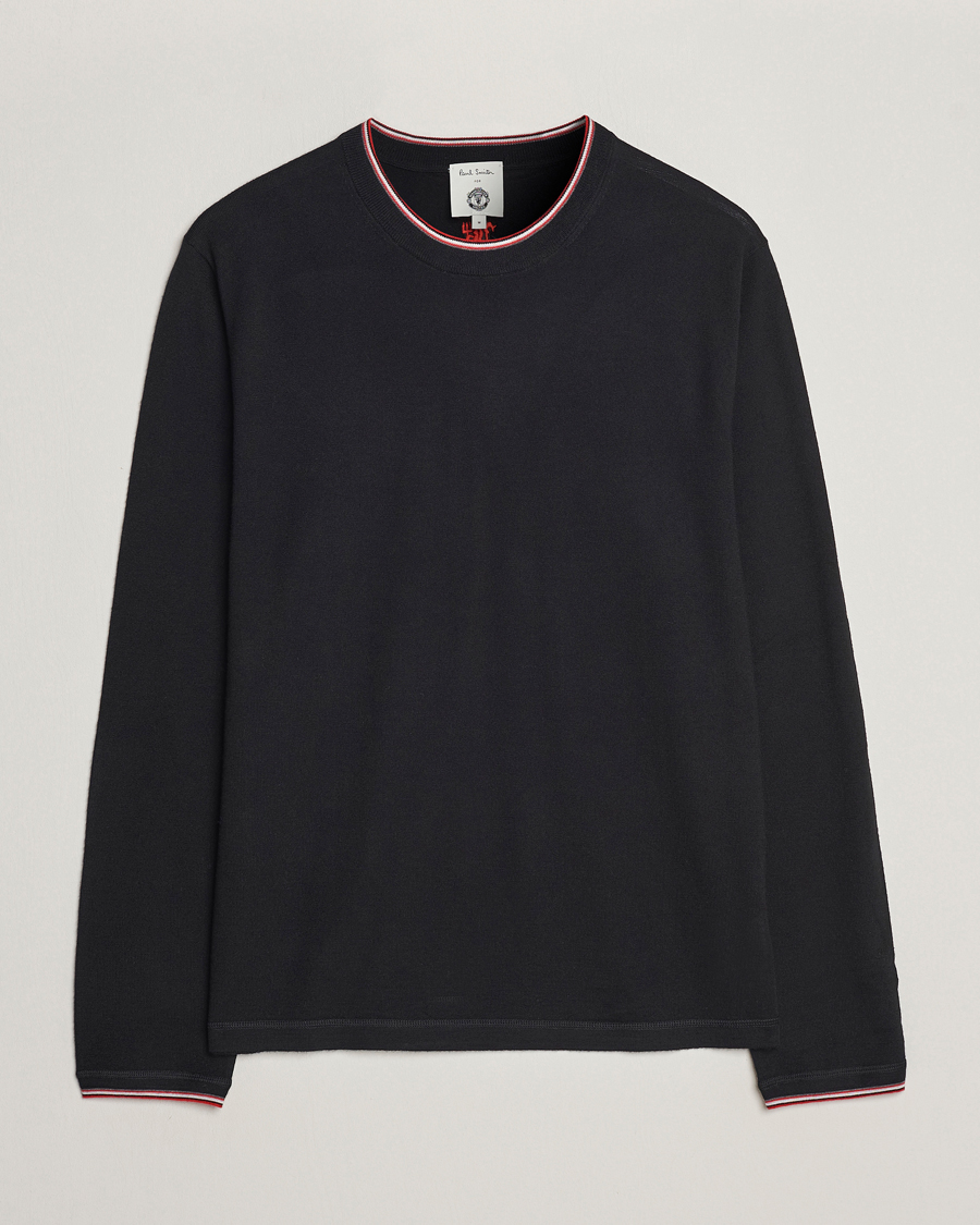 Hombres | Jerséis y prendas de punto | Paul Smith | Merino Wool Knitted Crew Neck Sweater Black