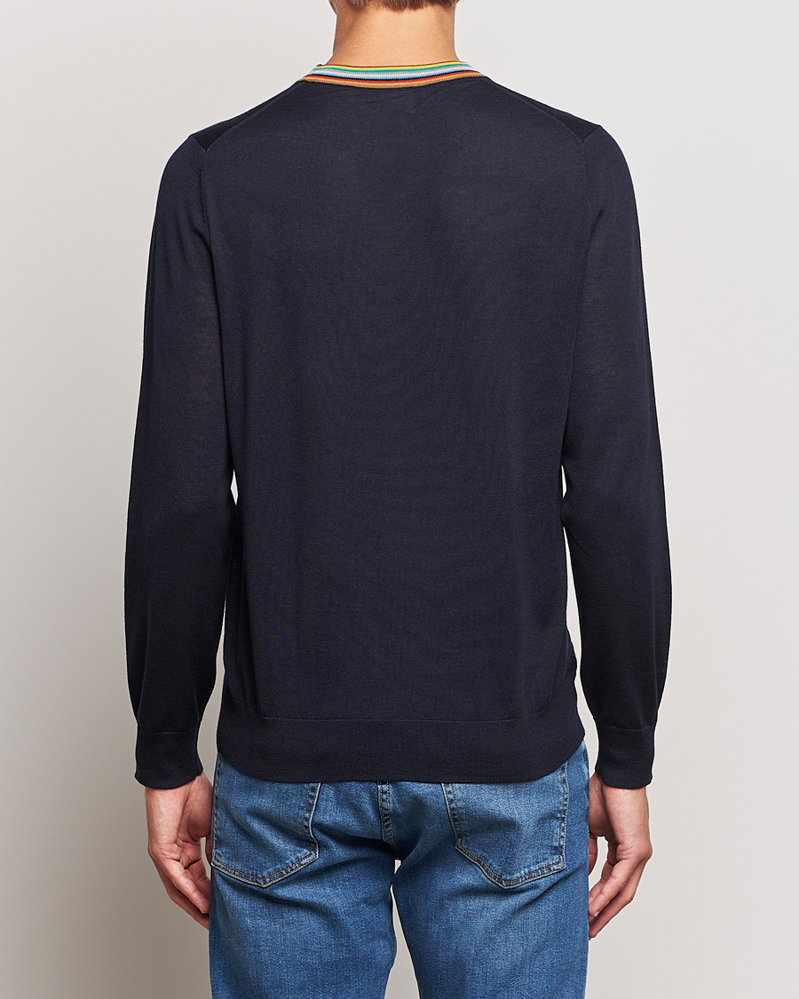 Hombres | Jerséis y prendas de punto | Paul Smith | Wool/Silk Knitted Crew Neck Navy