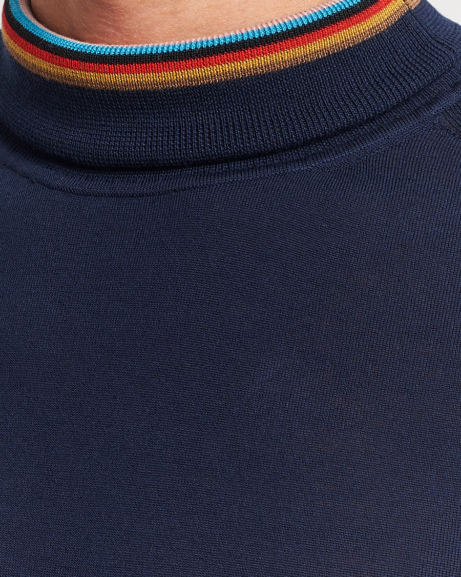 Hombres | Jerséis y prendas de punto | Paul Smith | Merino Wool Knitted Polo Navy