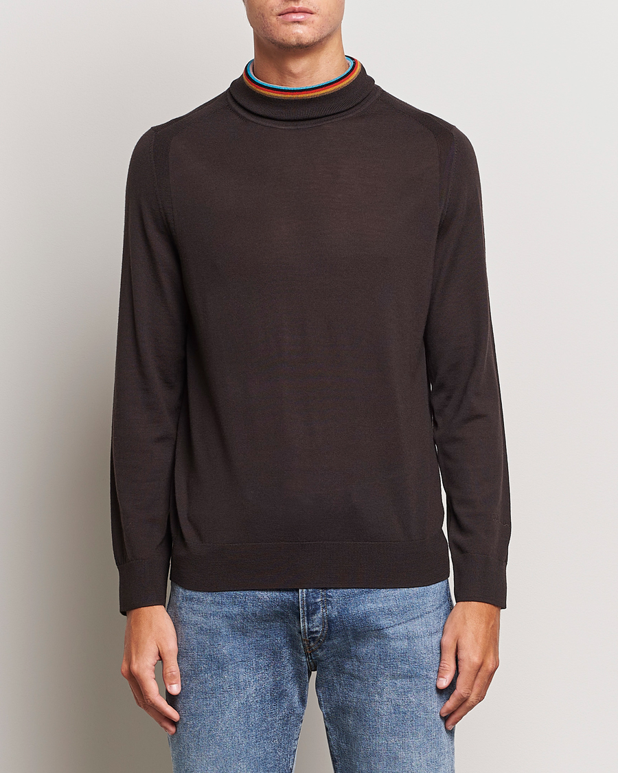 Hombres | Jerséis y prendas de punto | Paul Smith | Merino Wool Knitted Polo Brown