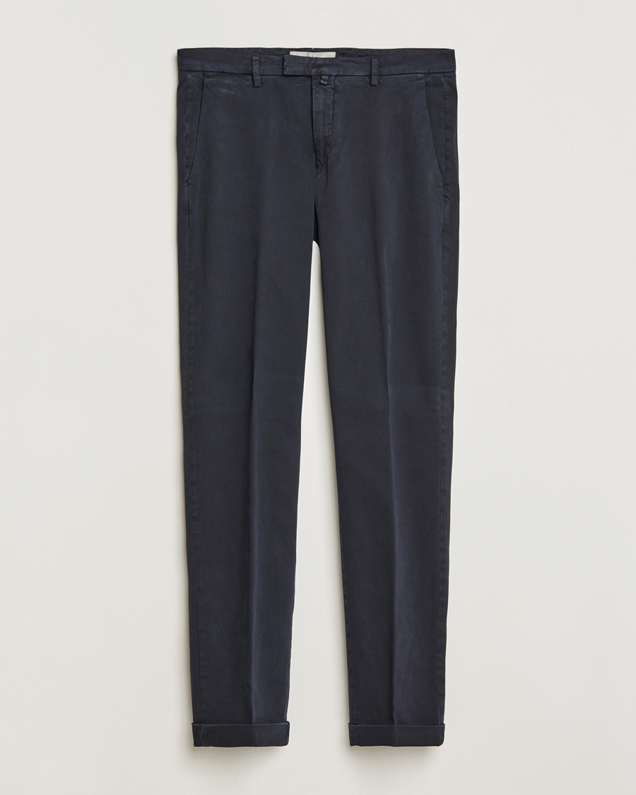 Hombres | Pantalones | Briglia 1949 | Slim Fit Cotton Stretch Chino Navy