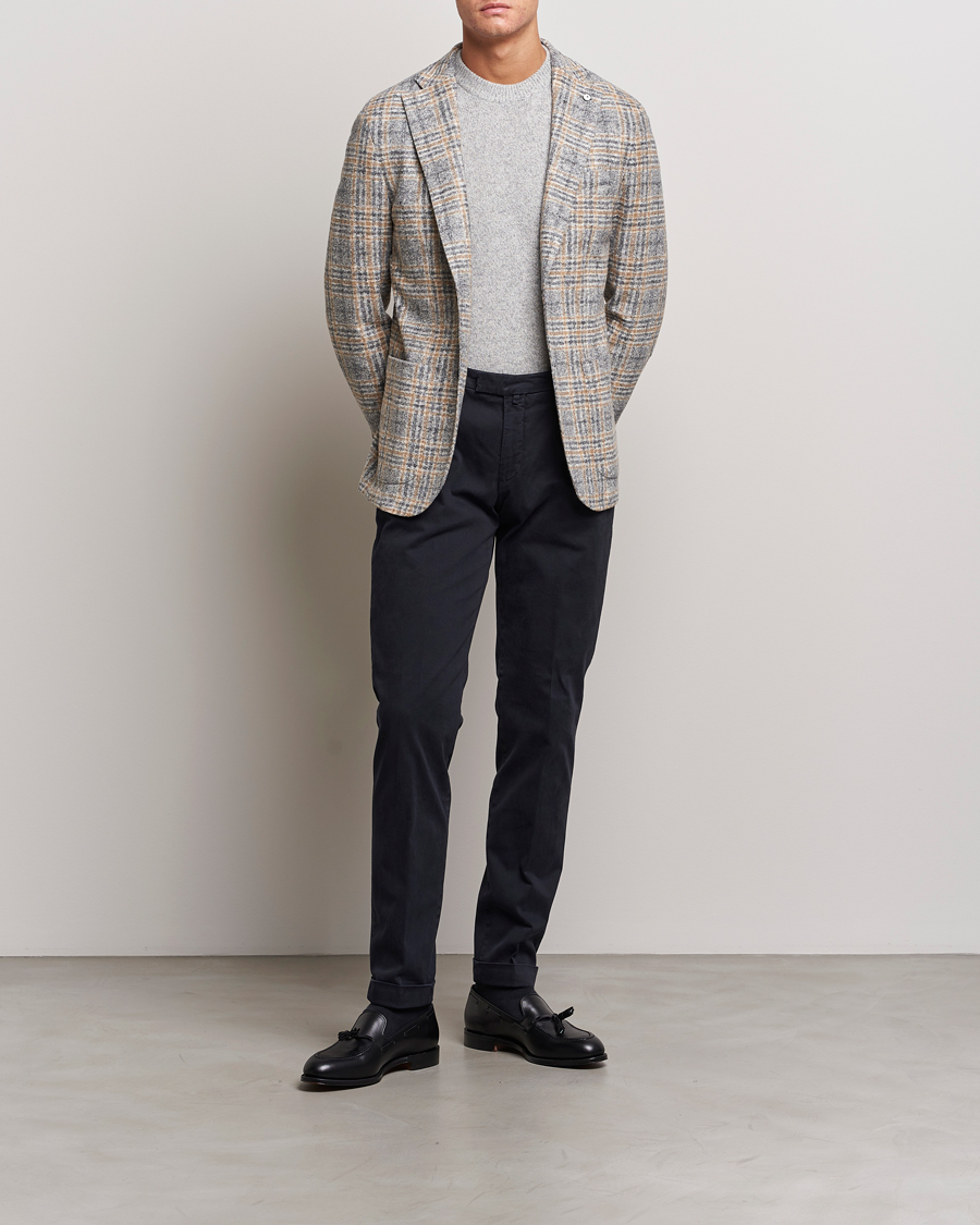 Hombres | Pantalones | Briglia 1949 | Slim Fit Cotton Stretch Chino Navy