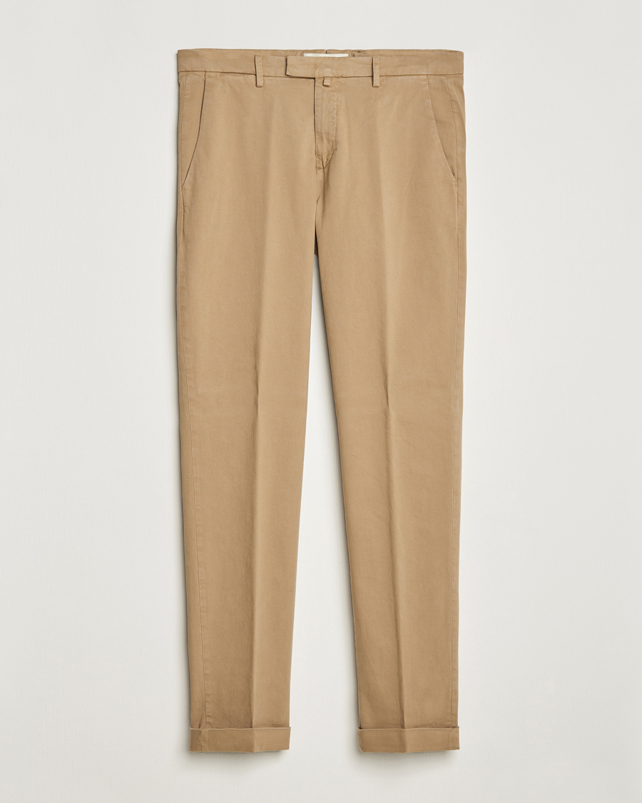 Hombres | Pantalones | Briglia 1949 | Slim Fit Cotton Stretch Chino Beige