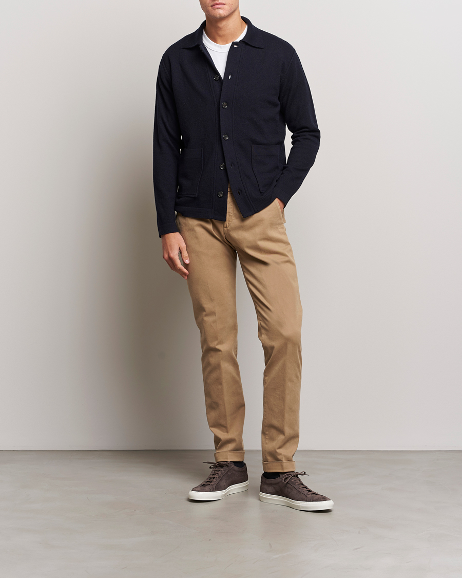 Hombres | Pantalones | Briglia 1949 | Slim Fit Cotton Stretch Chino Beige