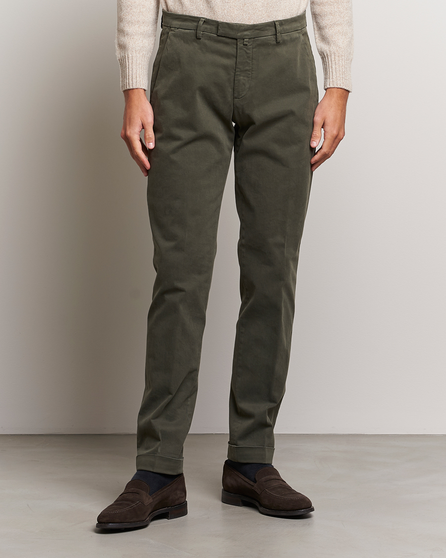 Hombres | Pantalones | Briglia 1949 | Slim Fit Cotton Stretch Chino Military