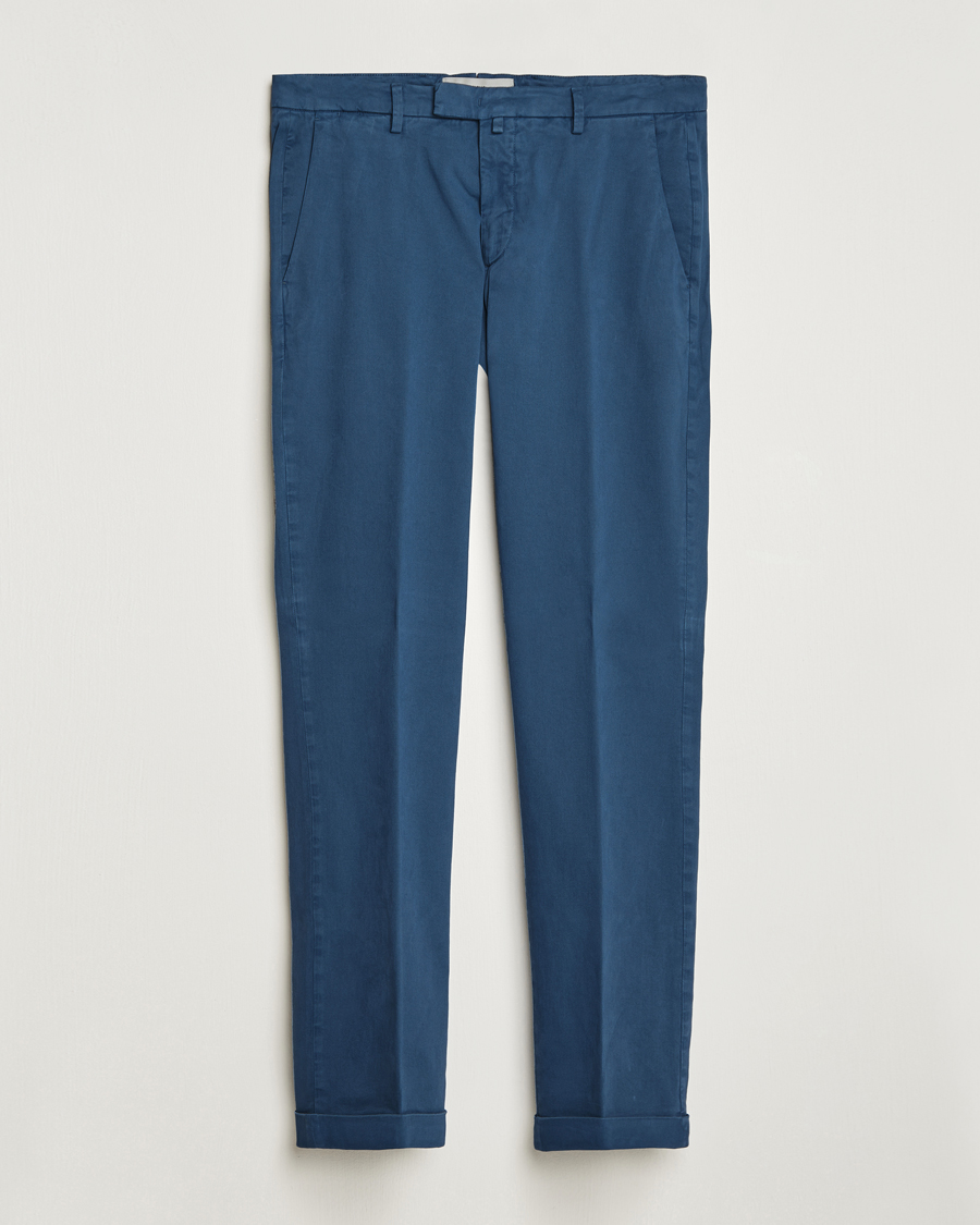 Hombres | Pantalones | Briglia 1949 | Slim Fit Cotton Stretch Chino Steel Blue