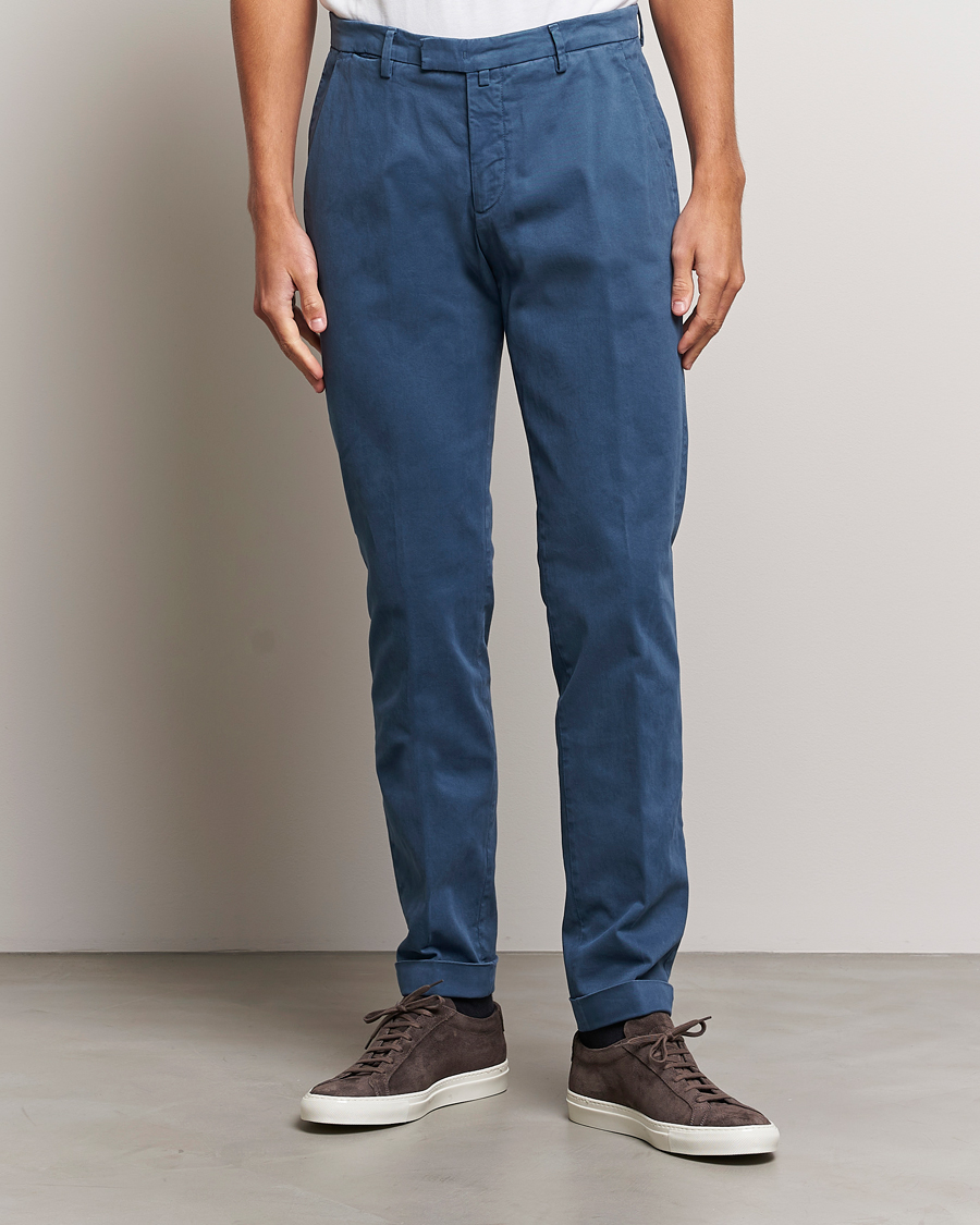 Hombres | Pantalones | Briglia 1949 | Slim Fit Cotton Stretch Chino Steel Blue