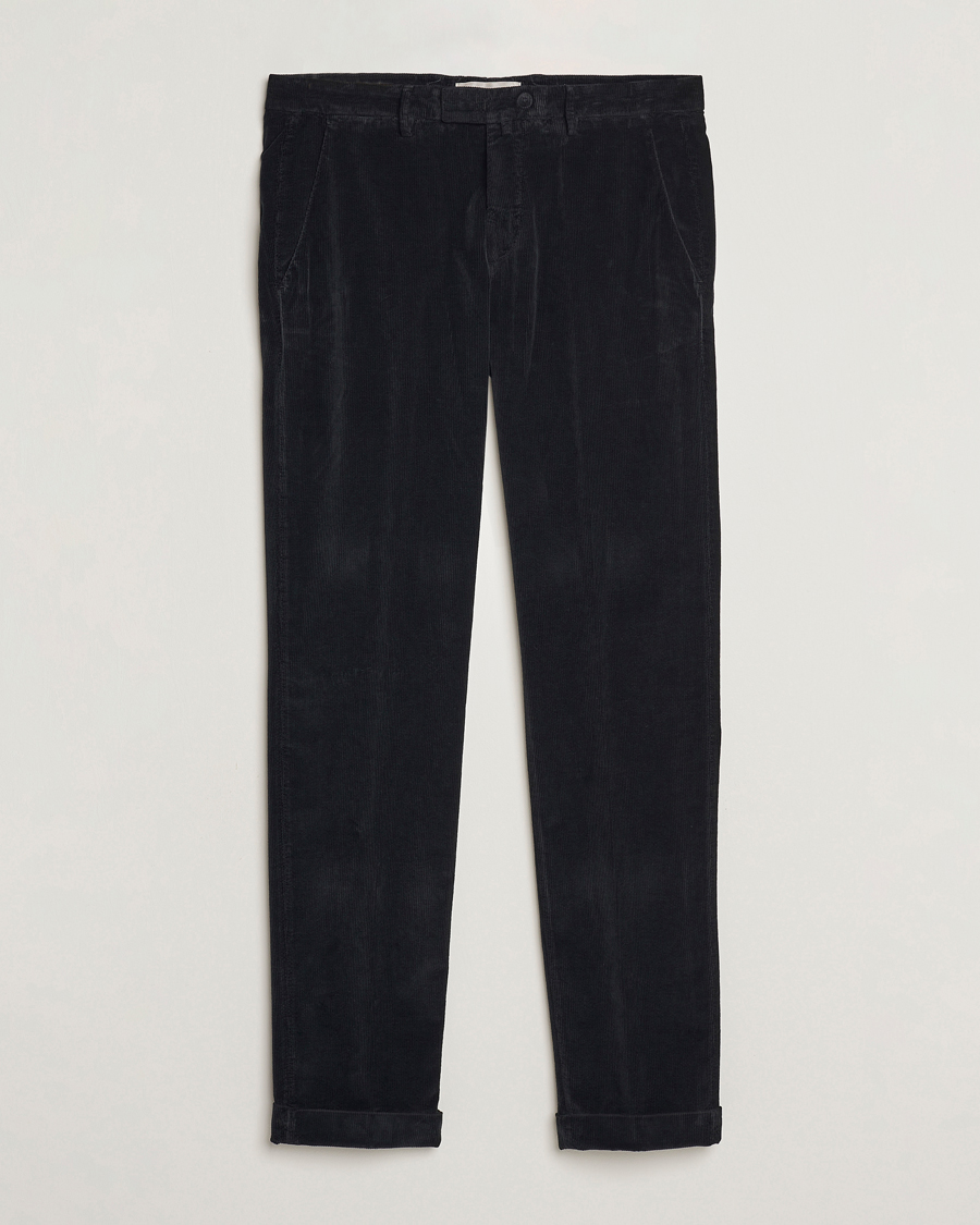 Hombres | Pantalones | Briglia 1949 | Slim Fit Corduroy Trousers Black