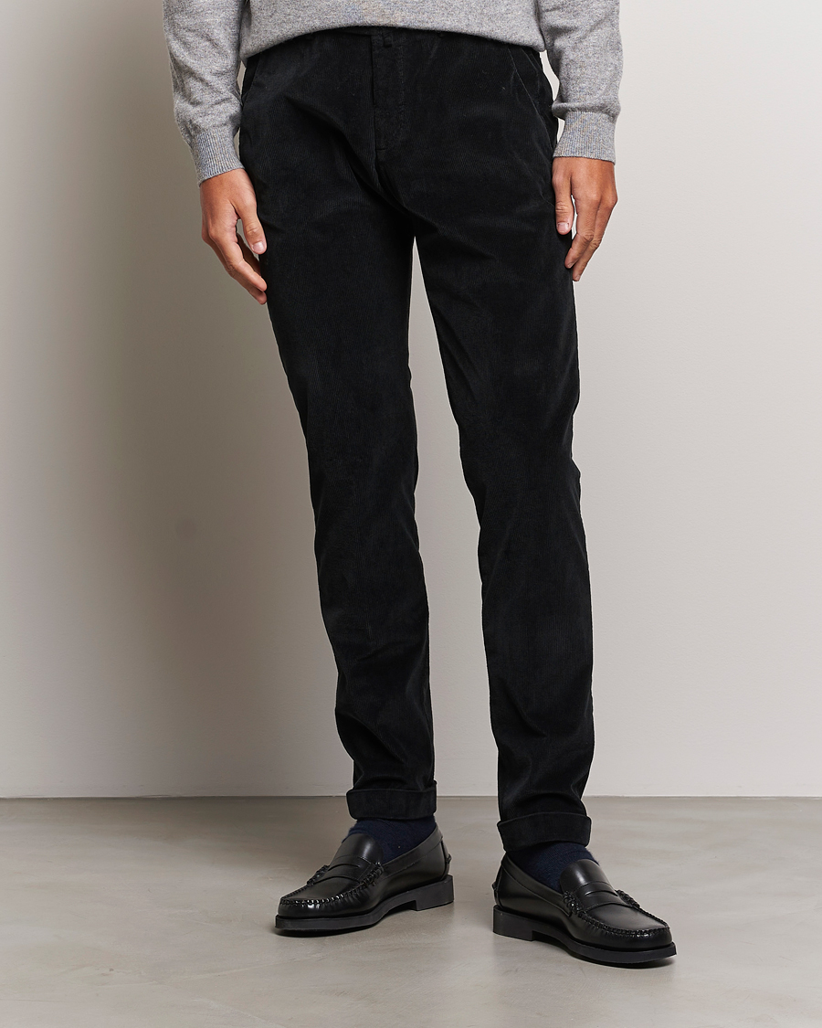 Hombres | Pantalones | Briglia 1949 | Slim Fit Corduroy Trousers Black
