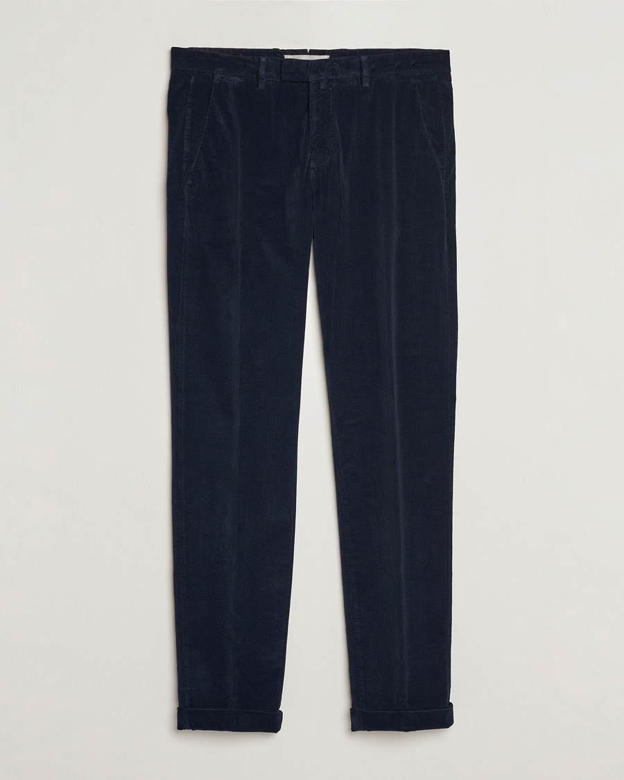 Hombres | Pantalones | Briglia 1949 | Slim Fit Corduroy Trousers Navy