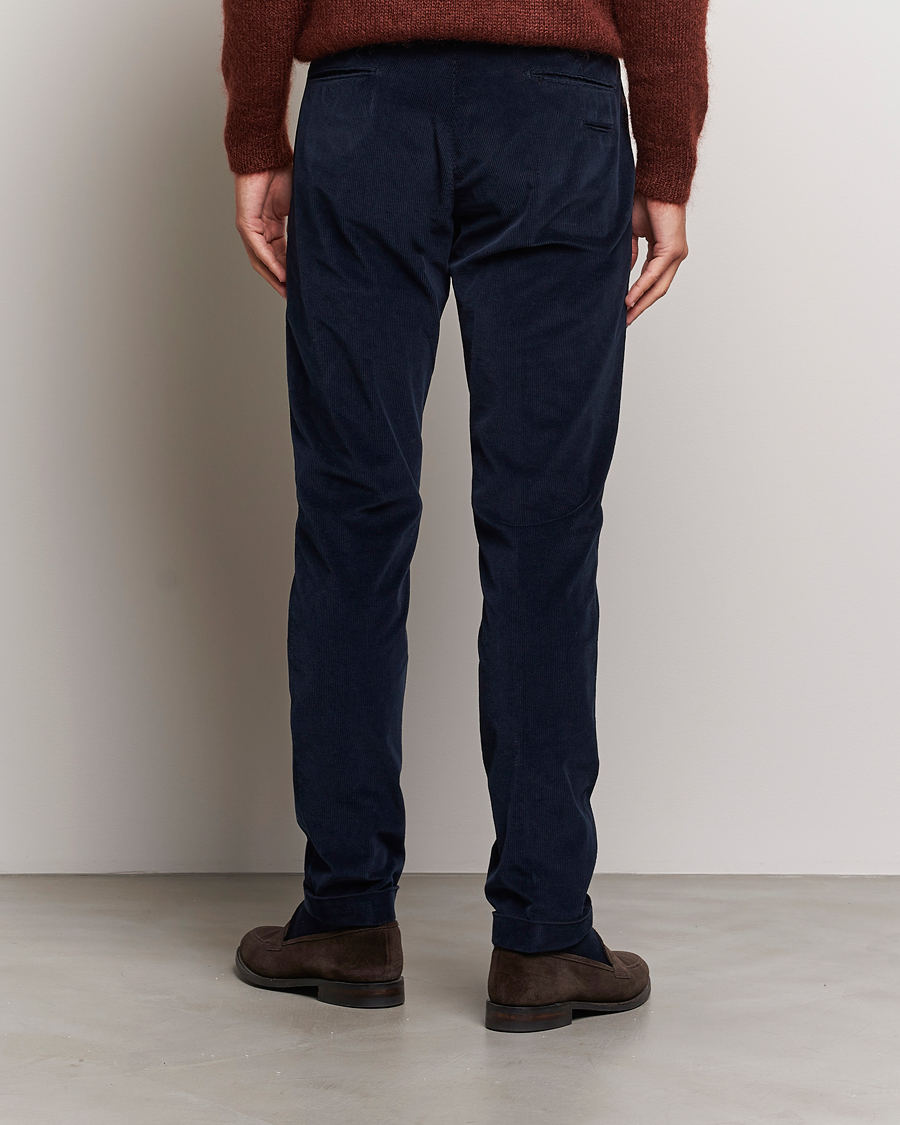 Hombres | Pantalones | Briglia 1949 | Slim Fit Corduroy Trousers Navy