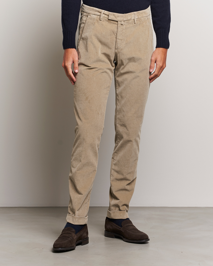 Hombres | Pantalones | Briglia 1949 | Slim Fit Corduroy Trousers Beige