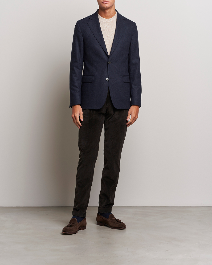 Hombres | Pantalones | Briglia 1949 | Slim Fit Corduroy Trousers Dark Brown