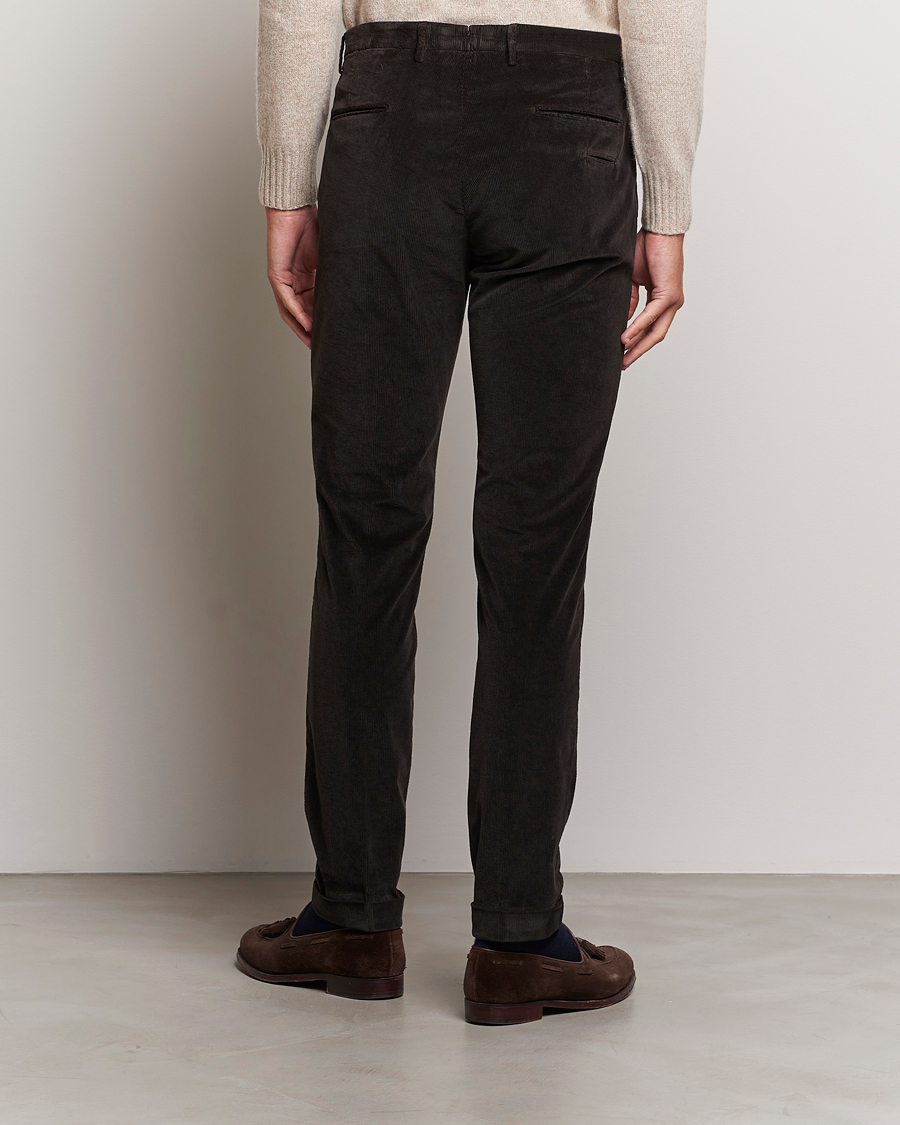 Hombres | Pantalones | Briglia 1949 | Slim Fit Corduroy Trousers Dark Brown