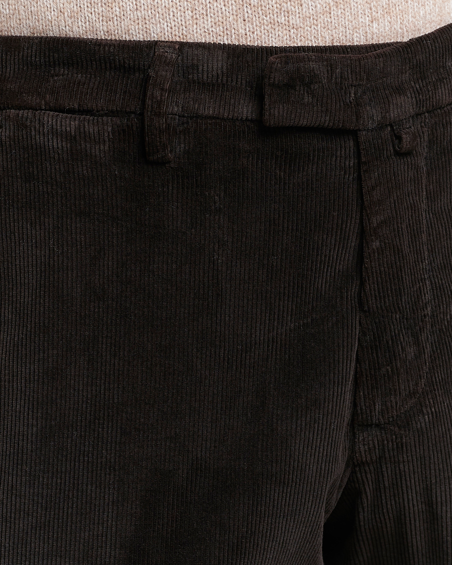 Hombres | Pantalones | Briglia 1949 | Slim Fit Corduroy Trousers Dark Brown