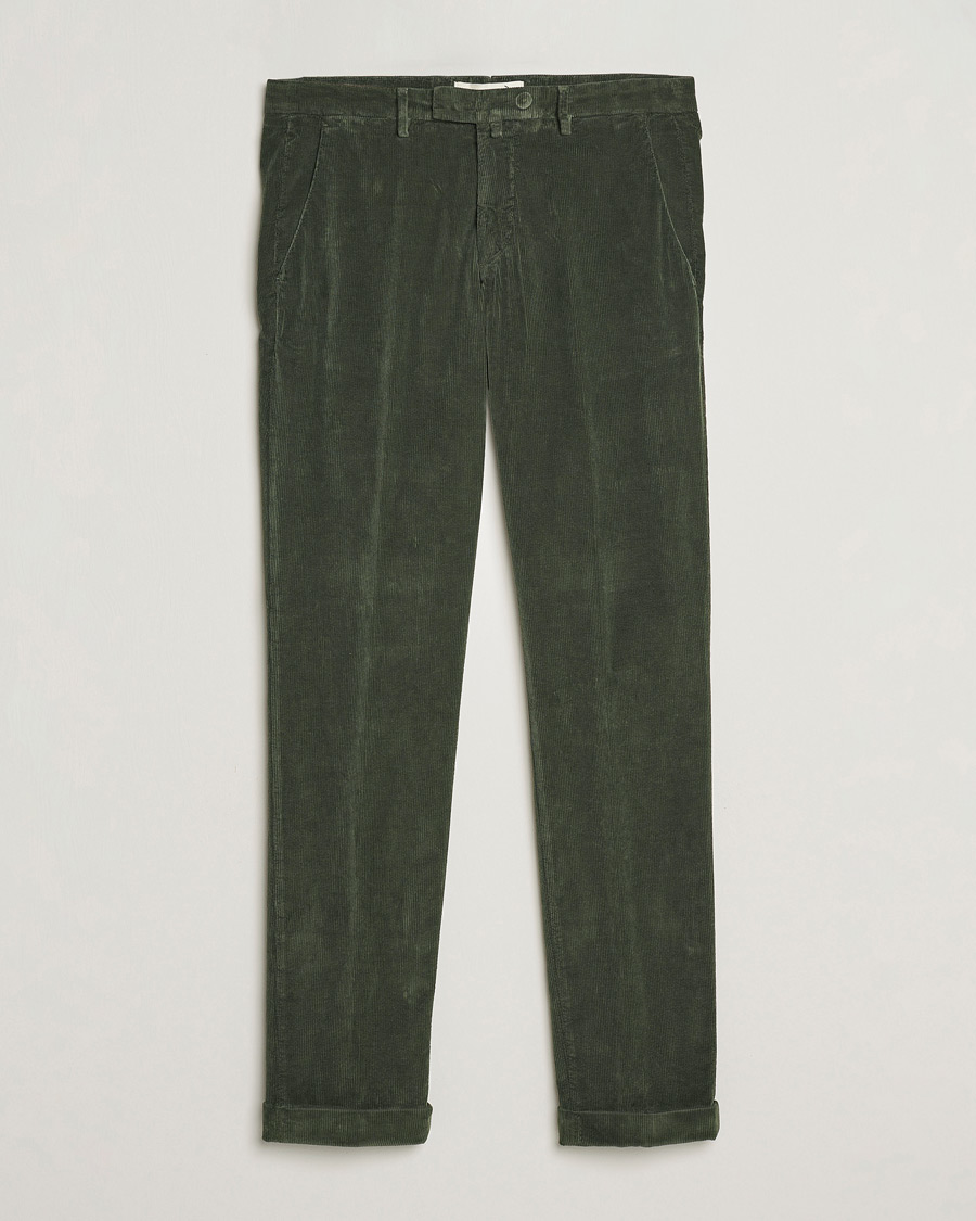 Hombres | Pantalones | Briglia 1949 | Slim Fit Corduroy Trousers Dark Green