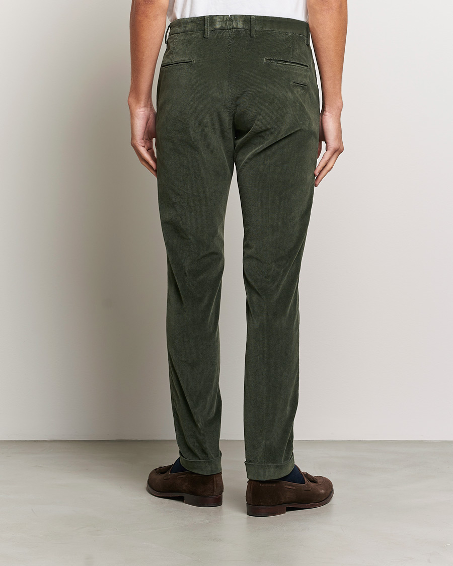 Hombres | Pantalones | Briglia 1949 | Slim Fit Corduroy Trousers Dark Green