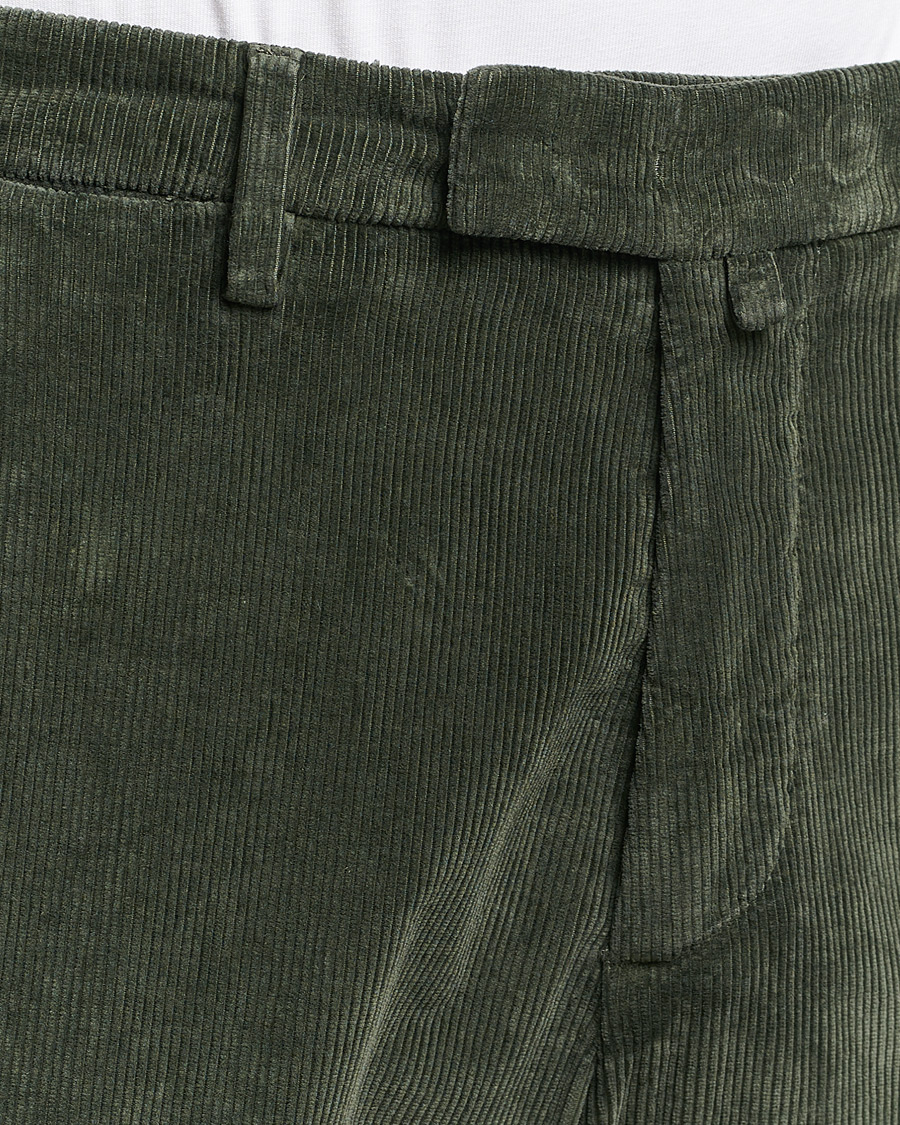 Hombres | Pantalones | Briglia 1949 | Slim Fit Corduroy Trousers Dark Green
