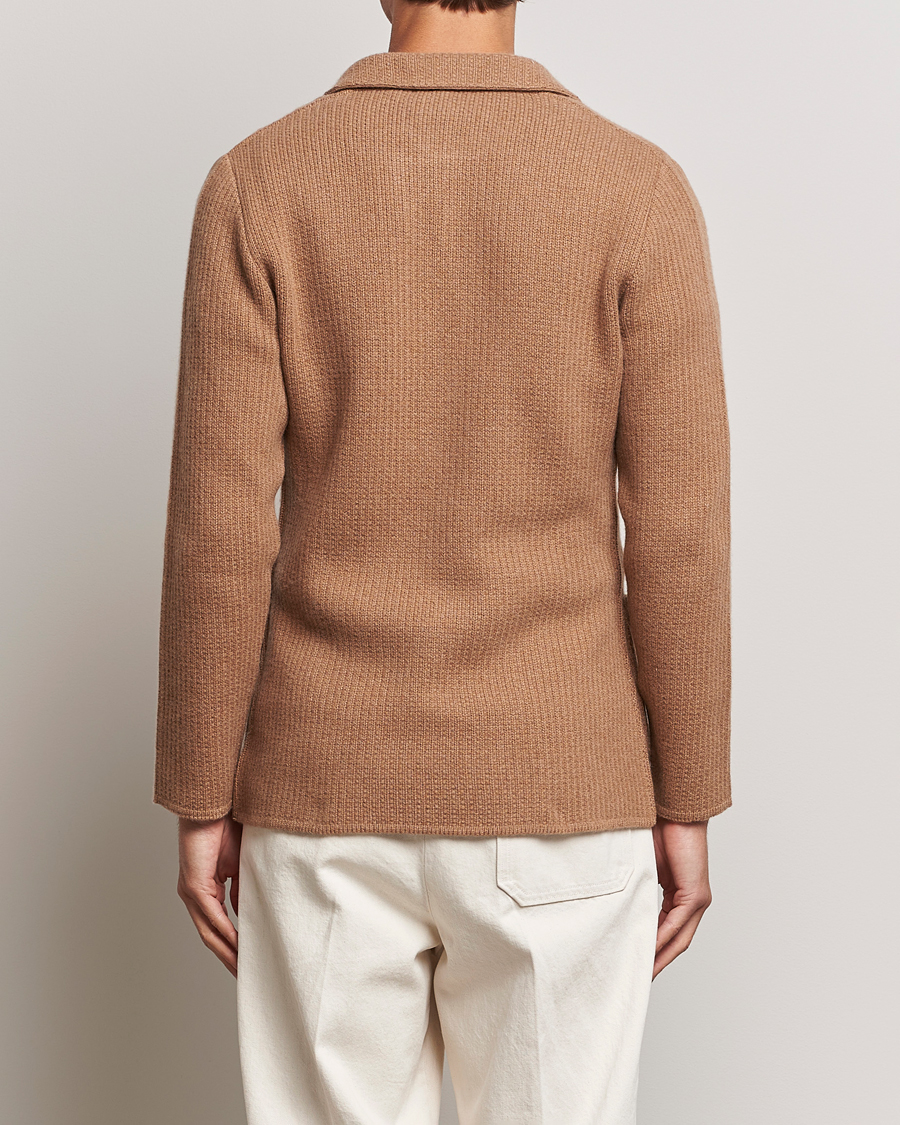 Hombres | Blazers | Lardini | Knitted Cashmere Blazer Beige