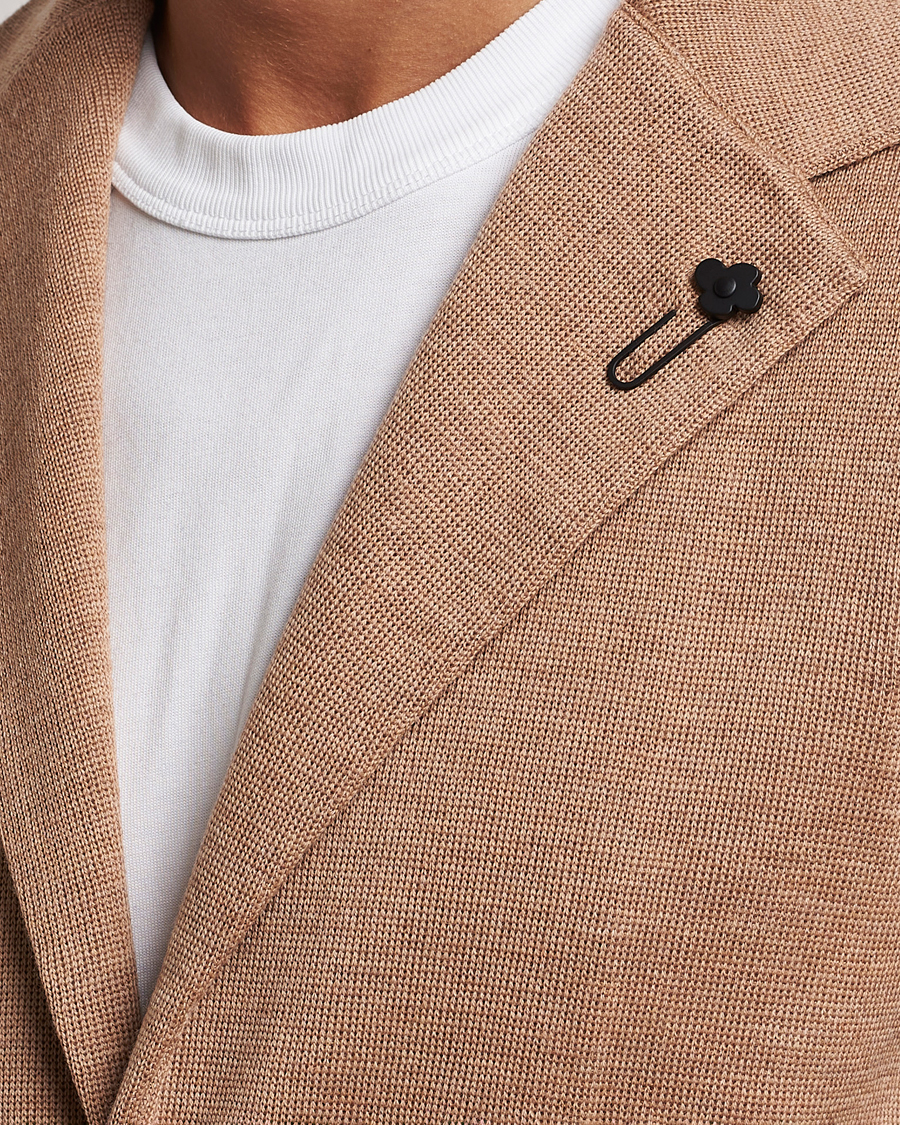 Hombres | Blazers | Lardini | Knitted Wool Blazer Beige